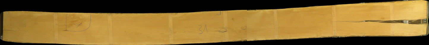 leicht gedämpfte Buche Schnittholz unbesäumt, 38mm, Rotkern, #166476