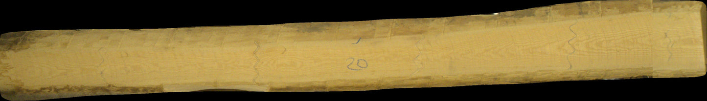 Esche Schnittholz unbesäumt, 52mm, Qualität A/B 1 seitig weiß, #166706