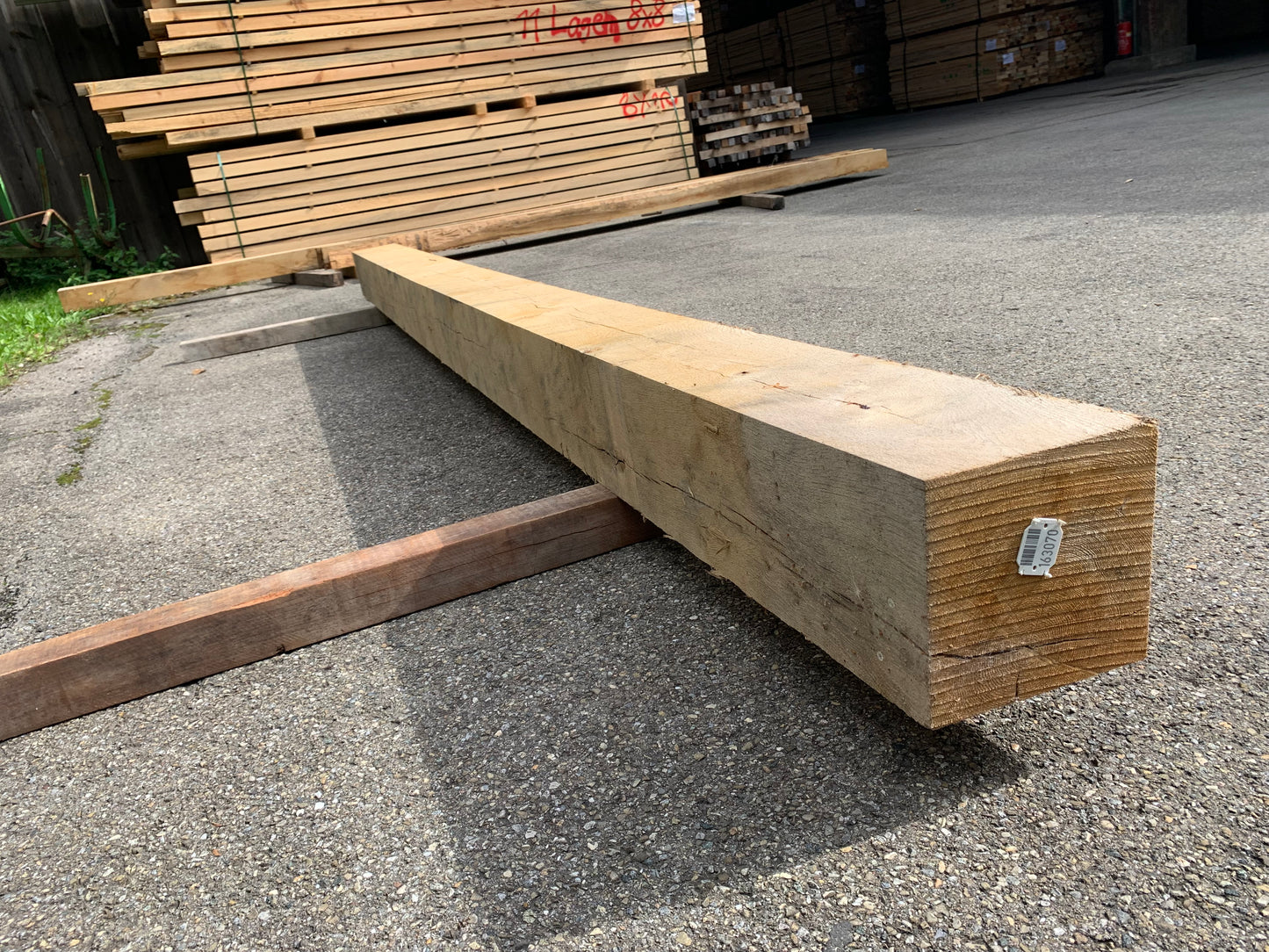 Eiche Kantholz 20cm x 20cm, Länge 4,1m, Lufttrocken, #163070